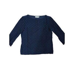 Tory Burch Lace Eyelet 3/4 Sleeve Top S